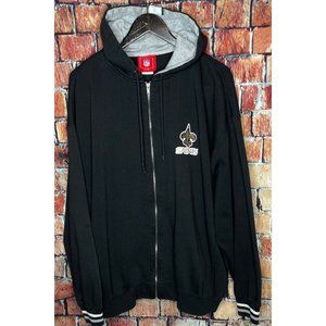 New Orleans Saints Hooded Black Gold Full Zip Embroidered Men’s 2XL Jacket